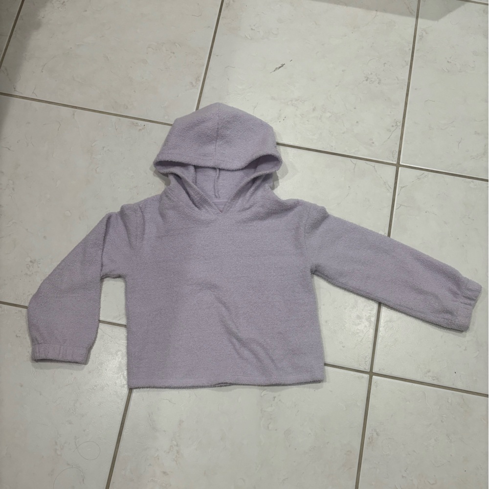 Girls Cat and Jack lavender purple fuzzy hoodie sweatshirt top LIKE NEW 6 6x S